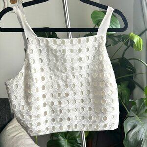 Evernew White Eyelet Crop Top